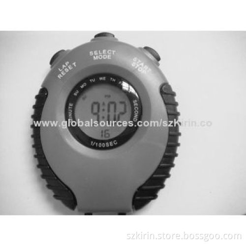 Digital Stopwatch with Time/Date/Week Display, Alarm Function, Button Battery